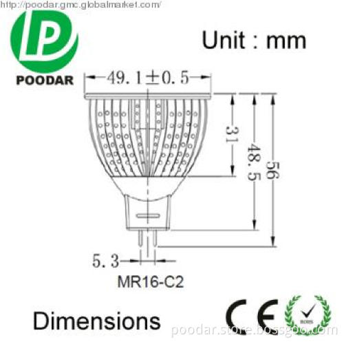 new led spotlight down light mr16 7w